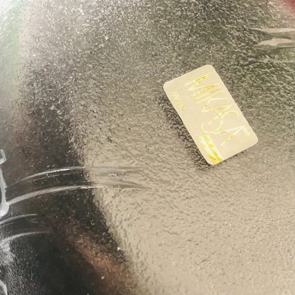 VINTAGE Mikasa "Holiday Bells" Crystal 10" Oval Serving Bowl NWT - Picture 5 of 5